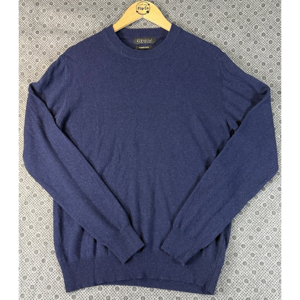 Maglificio Bartolini Cashmere Blend Sweater Italy Navy Blue Medium Crewneck